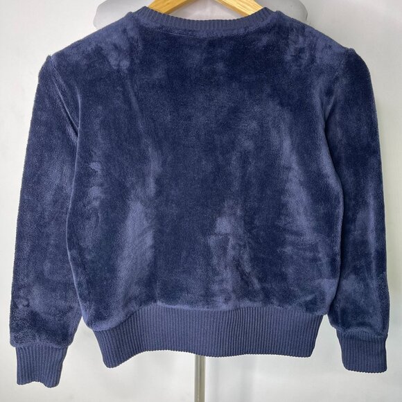 Athleta Kid's Girl's Navy Blue Crewneck Velvet Sweatshirt Size Medium (8-10) - Picture 3 of 7